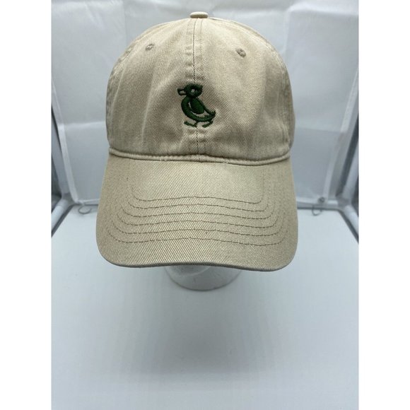 Vintage Duck Brand Tan Beige Green Duck Logo Baseball Hat Cap Strap-back - Picture 1 of 8
